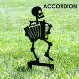Halloween Musician Skeleton Yard Stakes