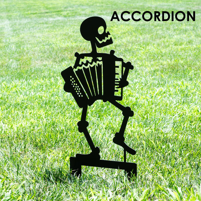 Halloween Musician Skeleton Yard Stakes