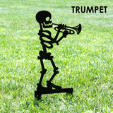 Halloween Musician Skeleton Yard Stakes