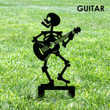 Halloween Musician Skeleton Yard Stakes
