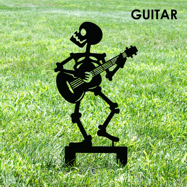 Halloween Musician Skeleton Yard Stakes