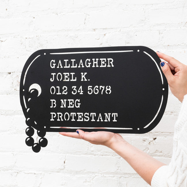 Military Dog Tag Monogram