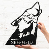 Wolf Head Name Sign