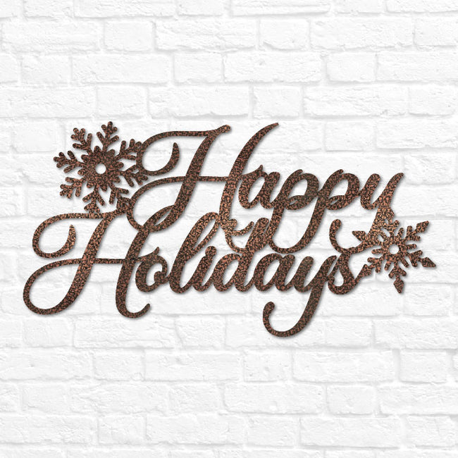 Merry Christmas / Happy Holidays Metal Sign