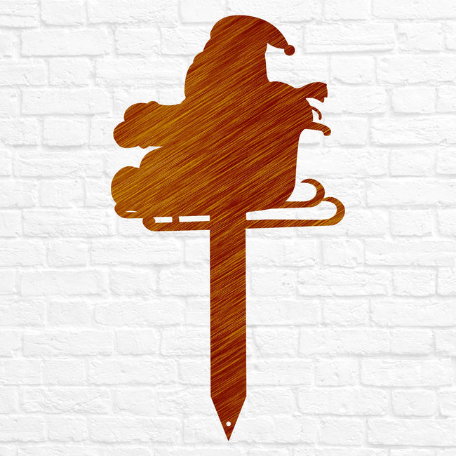 Reindeer with Santa Yard Stakes