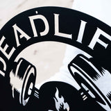 Skull Barbell Plate Gym Sign