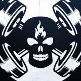 Skull Barbell Plate Gym Sign
