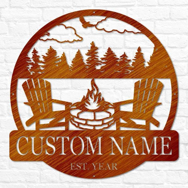 Beach Campfire Monogram