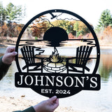 Beach Campfire Monogram