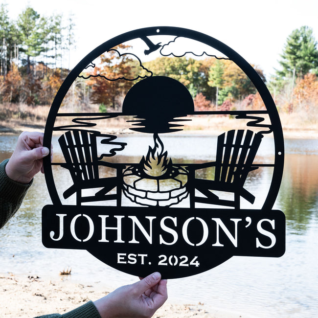 Beach Campfire Monogram