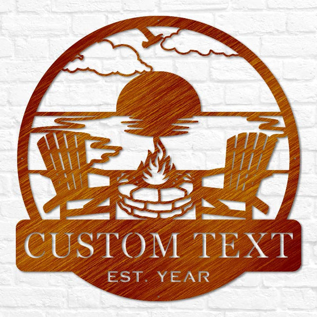 Beach Campfire Monogram