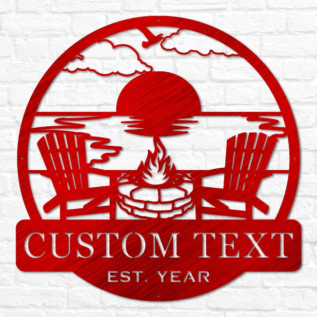 Beach Campfire Monogram