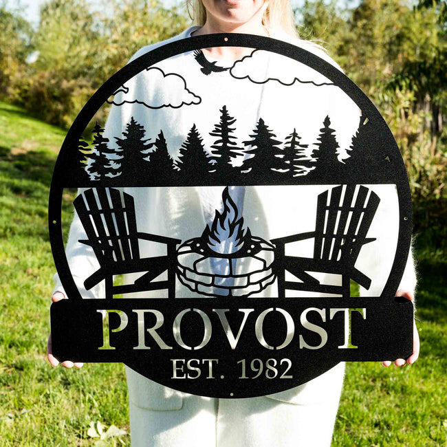 Beach Campfire Monogram