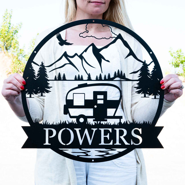 Retro Camper Outdoor Monogram