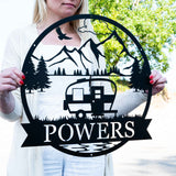 Retro Camper Outdoor Monogram