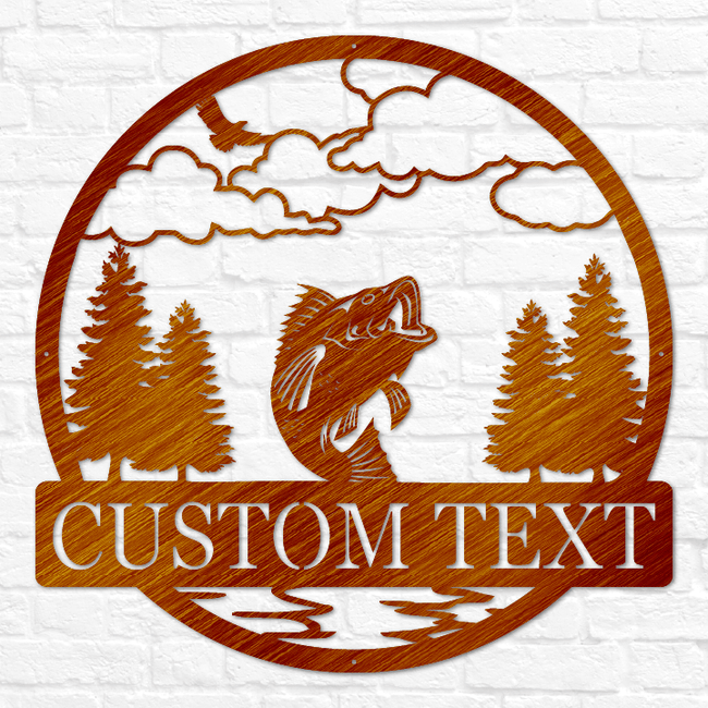 Bass Fish Outdoor Monogram