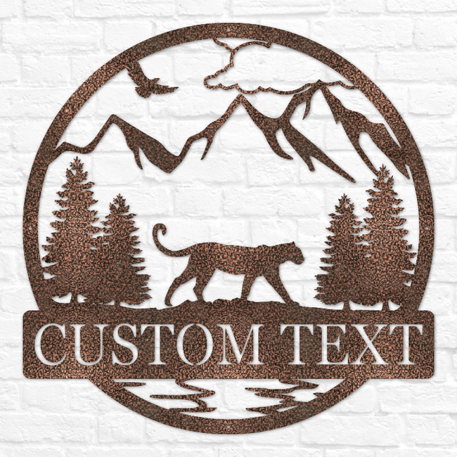 Cougar Mountain Lion Outdoor Monogram