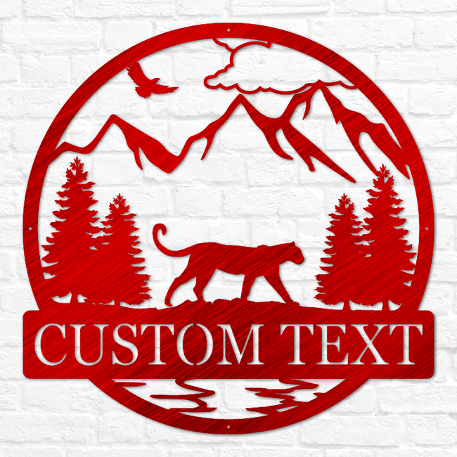 Cougar Mountain Lion Outdoor Monogram