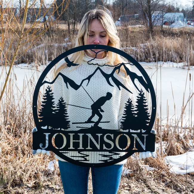 Downhill Skiing Outdoor Monogram