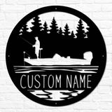 Bass Fishing Scene Monogram