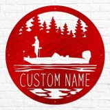 Bass Fishing Scene Monogram